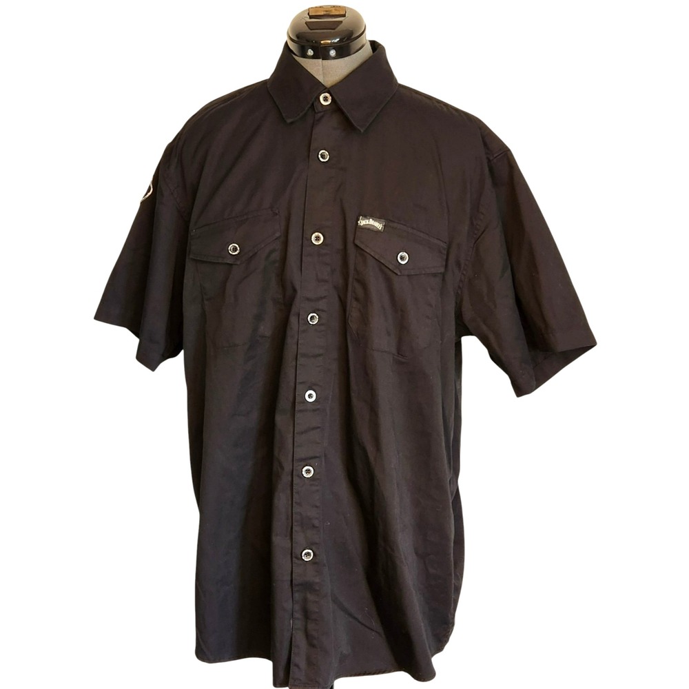 Dixxon Jack Daniels Klock Werks Mens Black Short Sleeve Work Shirt Large